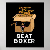 Poster Beat Boxer Funny Beatboxbox Pun Dark BG (Devant)