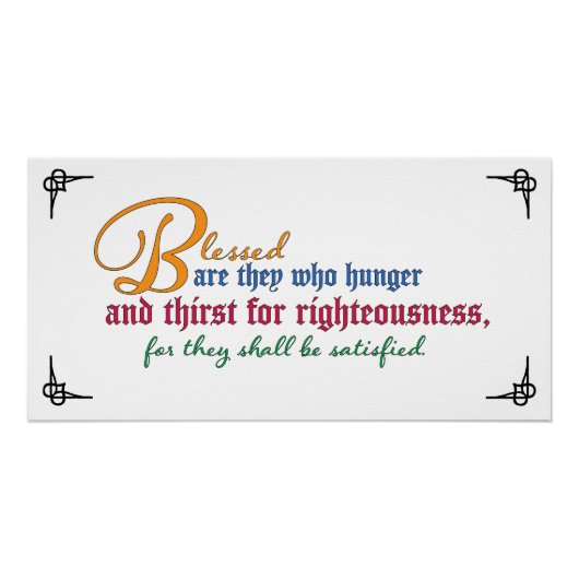 Poster Béatitude : Heureux ceux qui ont faim et soif (Devant)