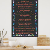 Poster Béatitudes dans un cadre papillon (Cuisine)