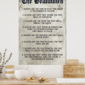 Poster Béatitudes Évangile de Matthieu Sermon sur le Mont (Cuisine)