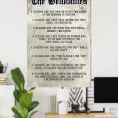 Poster Béatitudes Évangile de Matthieu Sermon sur le Mont (Bureau à domicile)