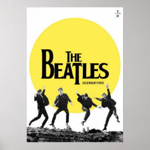 Poster beatles, rock classique, groupe vintage, musique b