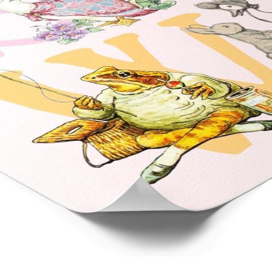 Poster Béatrix de couleur mignonne Potter Alphabet Nurser (Coin)