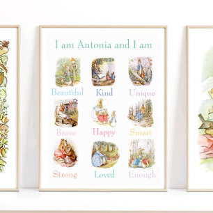 Poster Beatrix Potter Affirmation Enfants Nom personnalis