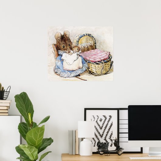 Poster Beatrix Potter Mère et souris bébé (Bureau à domicile)
