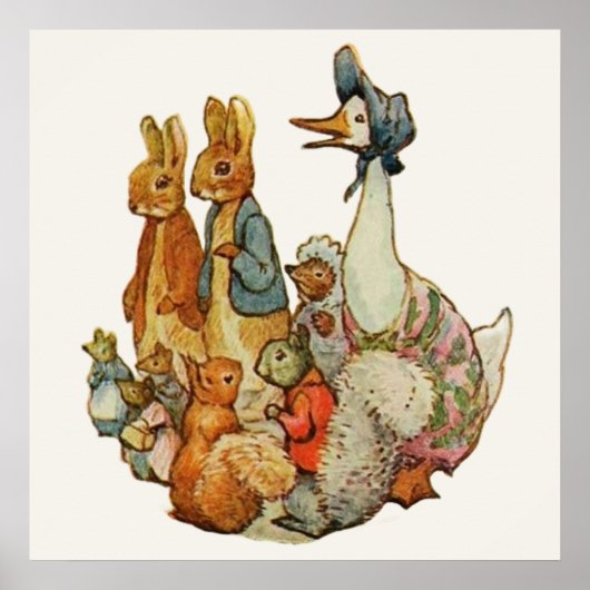 Poster Beatrix Potter Peter le lapin et les amis animaux (Devant)