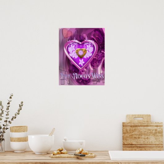 Poster Beau Amour Conçu Toujours Gagner (Cuisine)