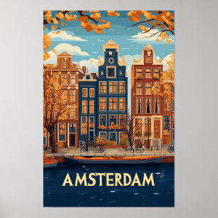 Poster Beau Amsterdam Art Illustration Voyage