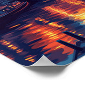 Poster Beau Amsterdam Vintage Illustration Voyage (Coin)