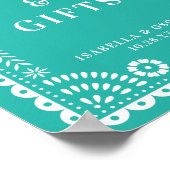 Poster Beau Aqua Papel Picado - Symbole de réception de m (Coin)