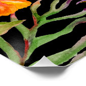 Poster Beau aquarelle cacatau perroquet dessin à la main (Coin)