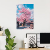 Poster Beau arbre à fleurs de cerisiers (Bureau à domicile)