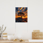 Poster Beau arbre au coucher du soleil (Cuisine)