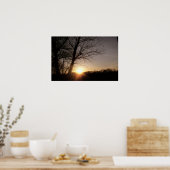 Poster Beau arbre Coucher de soleil paysage photo (Cuisine)