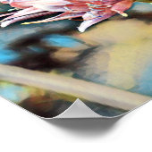 Poster Beau art Abstrait rose printanier (Coin)