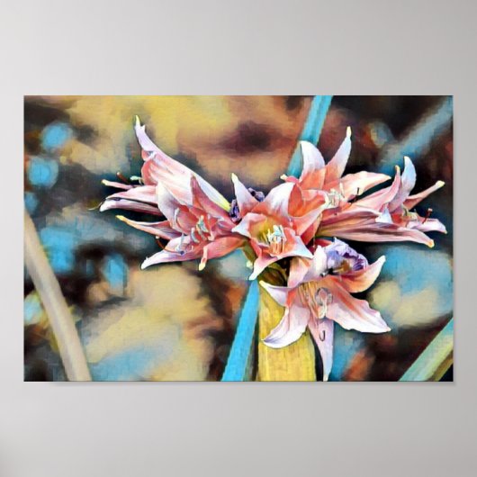 Poster Beau art Abstrait rose printanier (Devant)