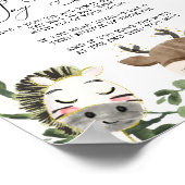 Poster Beau Baby shower Animaux Ne pas dire Bébé Signe (Coin)