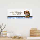 Poster Beau Baby shower de chiot / Bannière d'anniversair (Cuisine)
