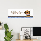 Poster Beau Baby shower de chiot / Bannière d'anniversair (Bureau à domicile)