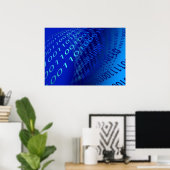 Poster Beau Bleu Binary (Bureau à domicile)