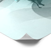 Poster Beau bleu gris cool fleurs splatter feuille (Coin)