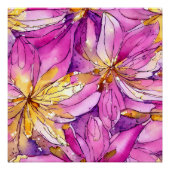 Poster Beau Boho rose et or motif floral (Devant)