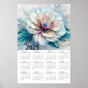 Poster Beau calendrier Floral 2025