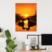 Poster Beau canard couché de soleil (Bureau à domicile)