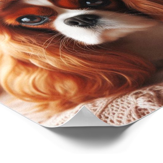 Poster beau Cavalier King Charles Spaniel (Coin)