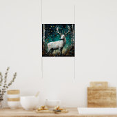 Poster Beau Cerf Blanc (Cuisine)