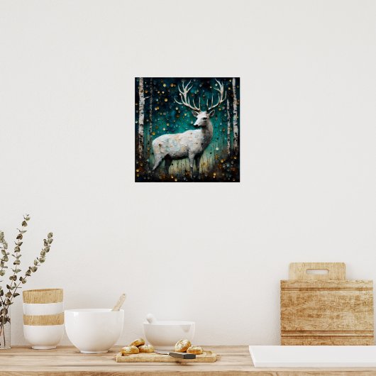 Poster Beau Cerf Blanc (Cuisine)