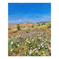 Beau Champ Fleur sauvage sous ciel bleu clair