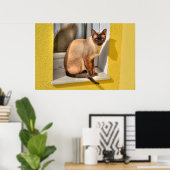 Poster Beau Chat Siamais (Bureau à domicile)