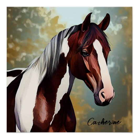 Poster Beau Cheval de Peinture (Devant)