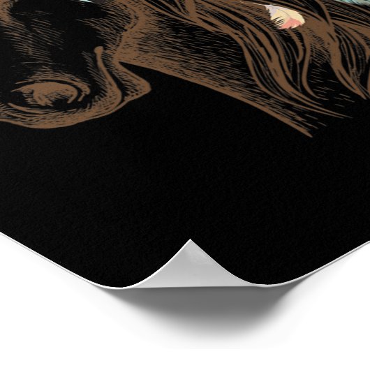 Poster Beau Cheval Main Drawn Art Pour Amoureux des anima (Coin)