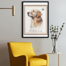 Beau chien d'aquarelle personnalisé (GoldenRetriev
