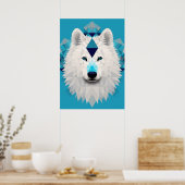 Poster Beau chiot Samoyède Boho (Cuisine)