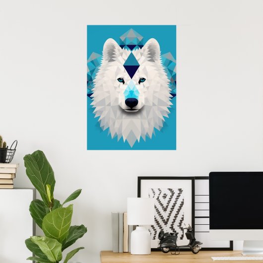 Poster Beau chiot Samoyède Boho (Bureau à domicile)