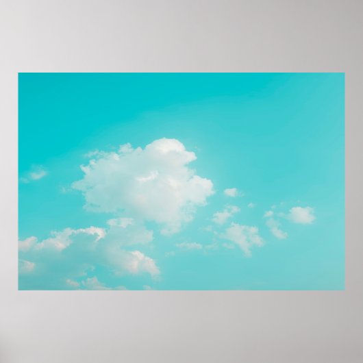Poster Beau ciel bleu et nuages avec lumière naturelle (Devant)