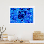 Poster Beau Coeur Bleu (Cuisine)