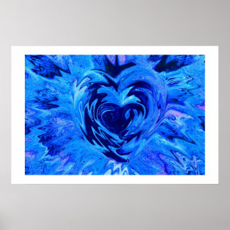Poster Beau Coeur Bleu