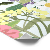 Poster Beau colibri dans le jardin fleuri (Coin)