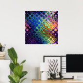 Poster Beau cool carrés abstraits cercles verre brillant (Bureau à domicile)