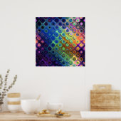 Poster Beau cool carrés abstraits cercles verre brillant (Cuisine)