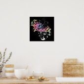 Poster Beau cool Paix mot tourbillons colorés (Cuisine)