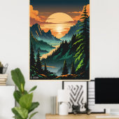 Poster Beau coucher de soleil (Bureau à domicile)