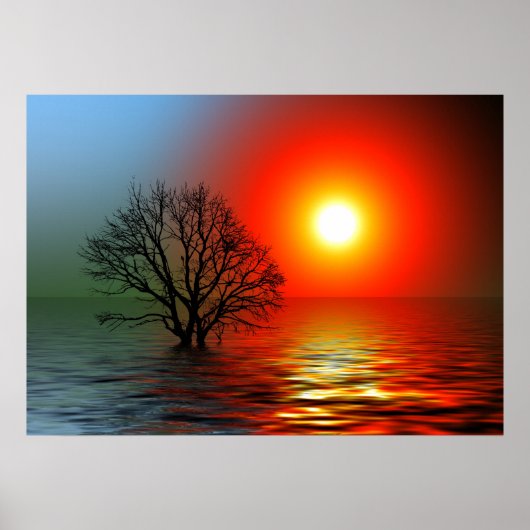 Poster Beau coucher de soleil (Devant)