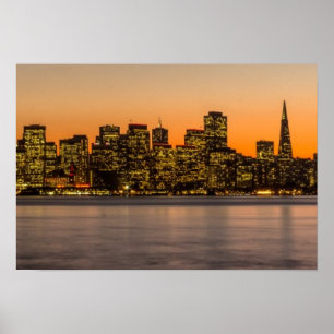 Poster Beau coucher de soleil à San Francisco
