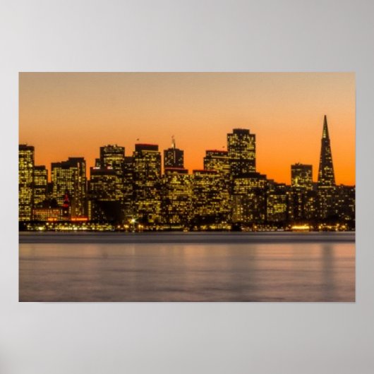 Poster Beau coucher de soleil à San Francisco (Devant)