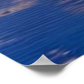 Poster Beau coucher de soleil bleu ciel nuages d'eau arbr (Coin)